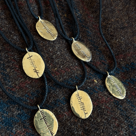 Brass Ogham pendants