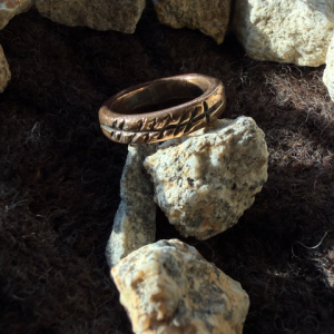 Bronze Ogham Ring - Grá (one of a kind)